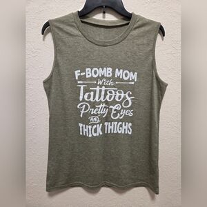 Green Sleeveless Graphic Tee